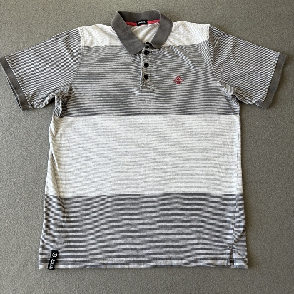 LRG Clothing Equipment Mens Polo Size M VTG Y2K Skate Colorblock Striped 2000s